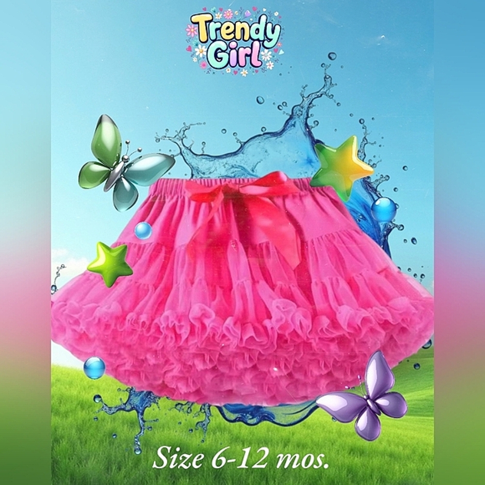 Pink Ruffled Skirt with Bow